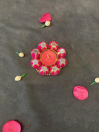 Mirror and Beaded Ball Tealight Holder