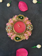 Colorful Gota & Designer Bright Bangle Tea Light Holder