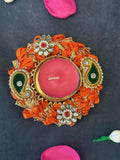 Colorful Gota & Designer Bright Bangle Tea Light Holder
