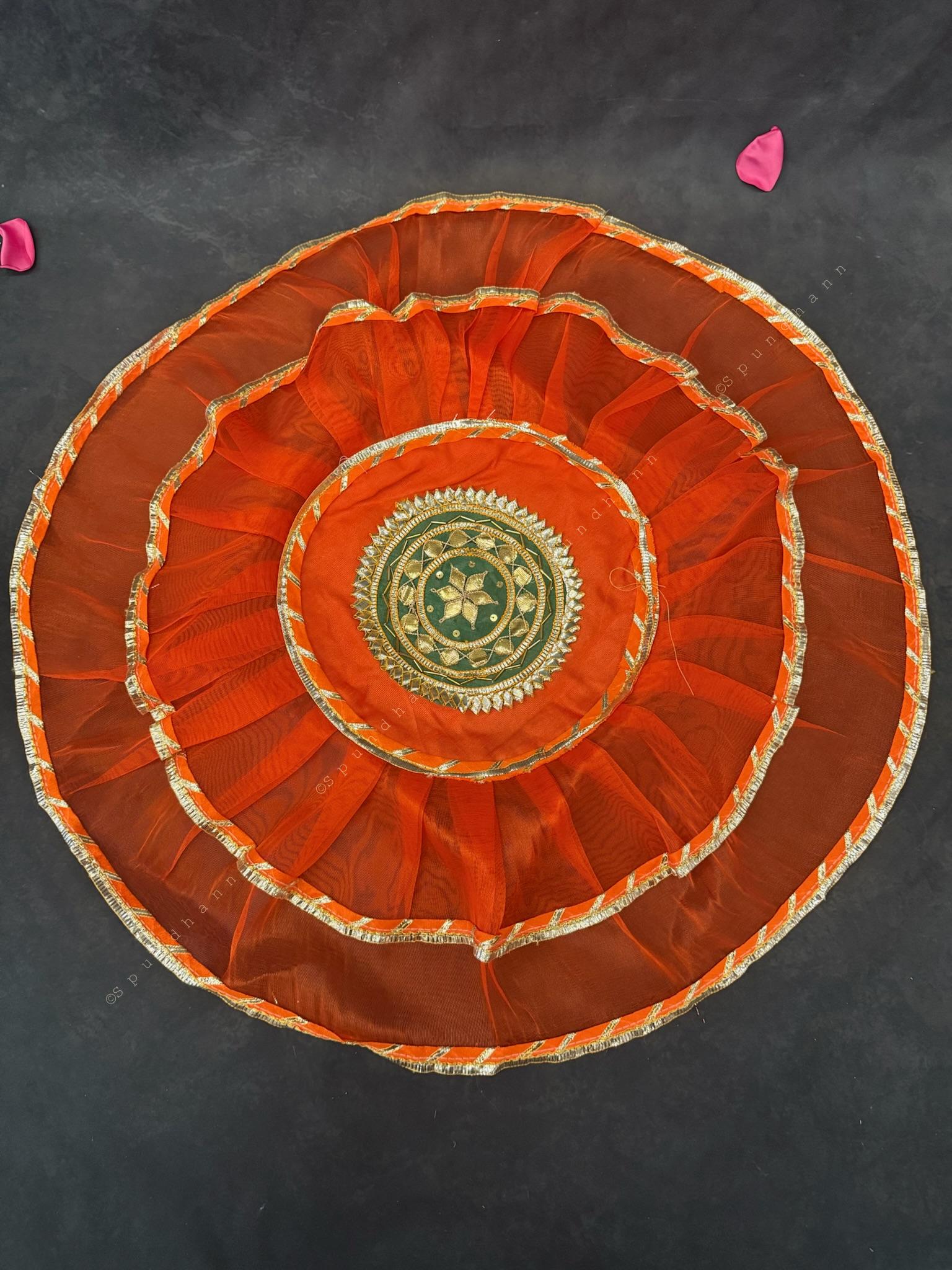 Gotapatti and Net Design Thaal Cover with Net Potli
