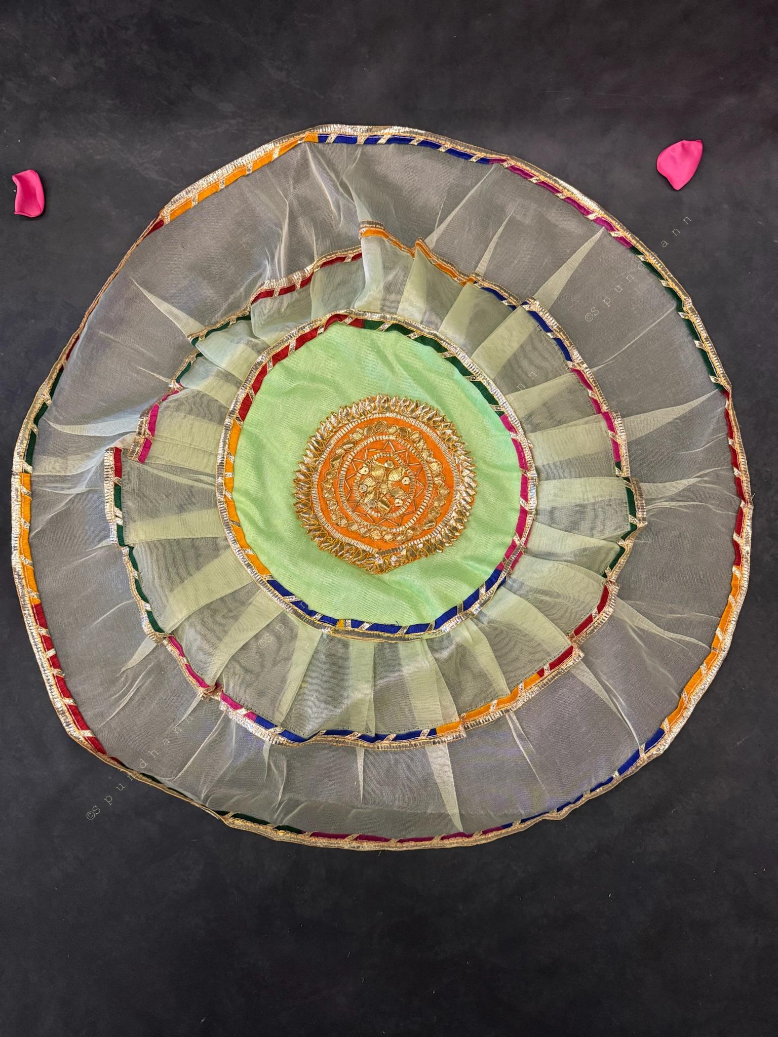 Gotapatti and Net Design Thaal Cover with Net Potli