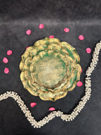 Green Metal Lotus Plates