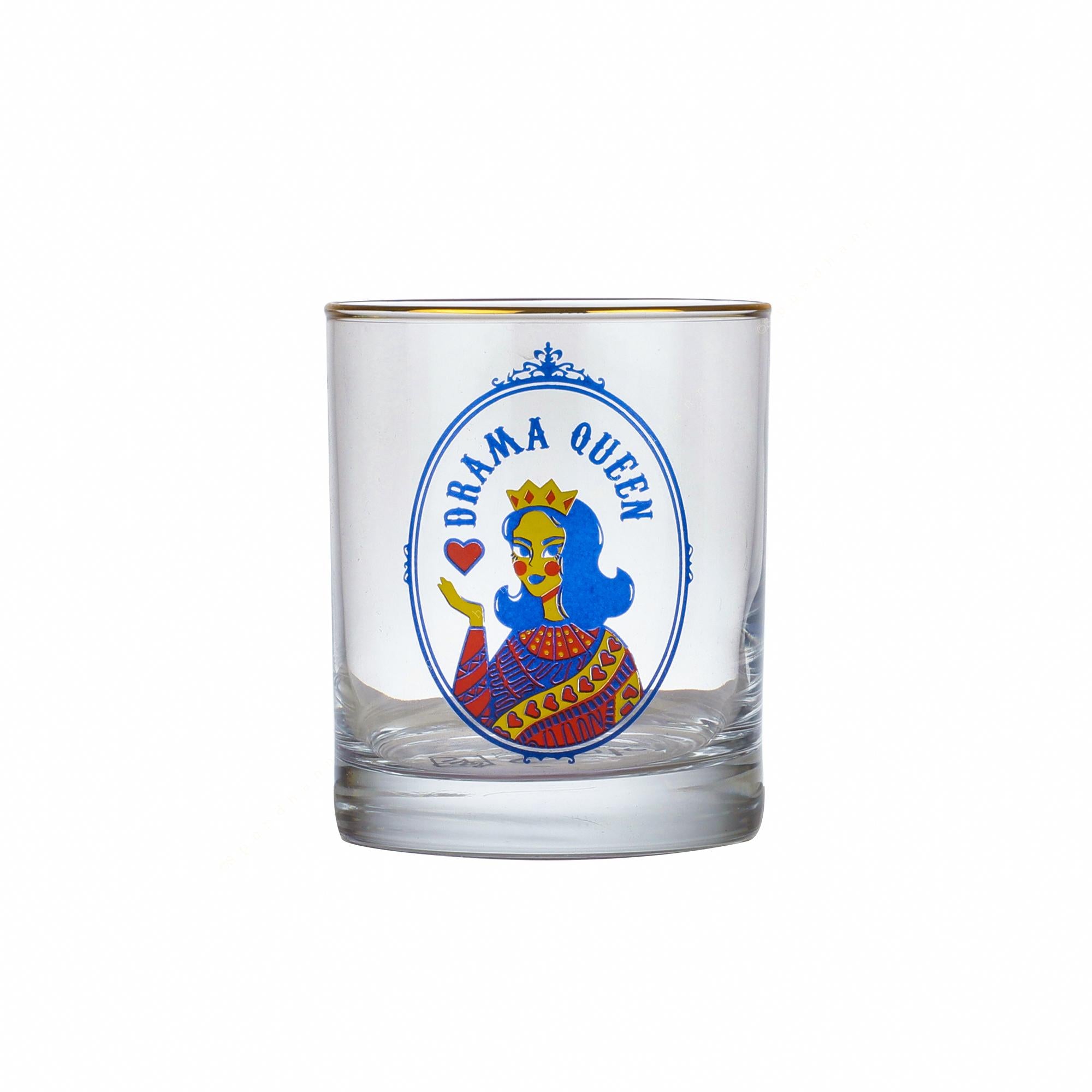 Drama queen drink (Whskey) glass set of 4