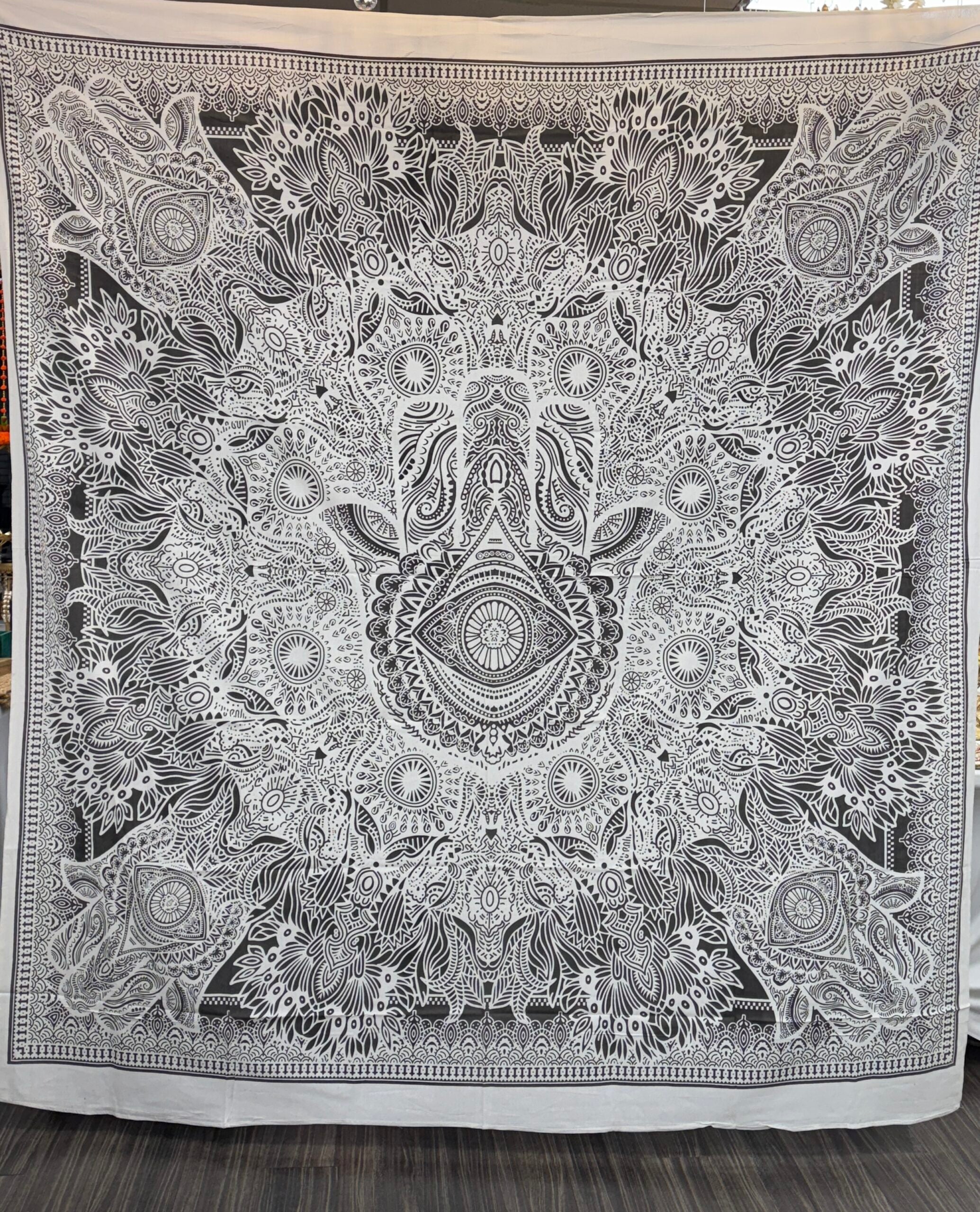 Black & White Boho Tapestry Collection Multiple Designs & Sizes