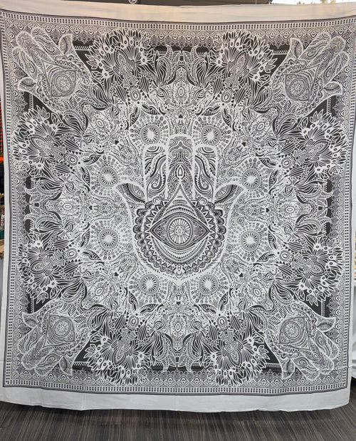 Black & White Boho Tapestry Collection Multiple Designs & Sizes