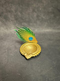 Peacock Feather Diya Tea Light