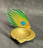 Peacock Feather Diya Tea Light