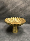 Flower Elevated Metal Fruit Bowl (with Gold Stand)