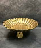 Flower Elevated Metal Fruit Bowl (with Gold Stand)