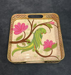 Square Meenakari Tray With Pichwai Art (10 inch)