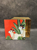 Square Meenakari Box With Pichwai Art