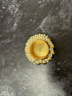 Floating Tealight Holder With Gold and White Pearls and Stones
