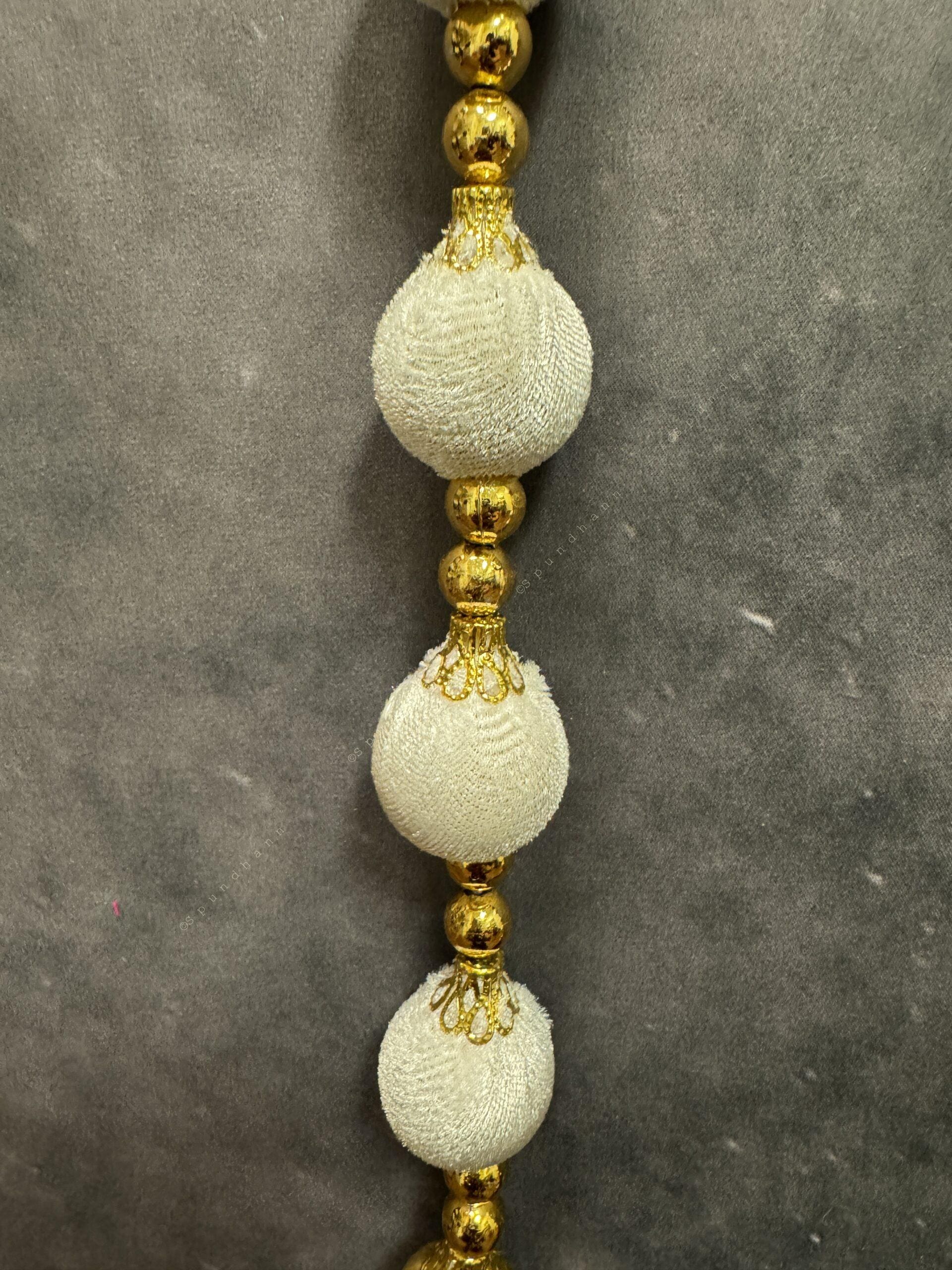 Bead Strings and Gold Pearl String with Gold Tassel Pair