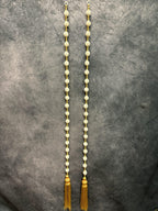 Bead Strings and Gold Pearl String with Gold Tassel Pair