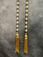 Bead Strings and Gold Pearl String with Gold Tassel Pair