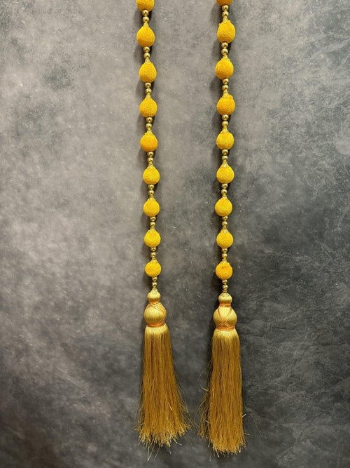 Bead Strings and Gold String with Same color Tassel