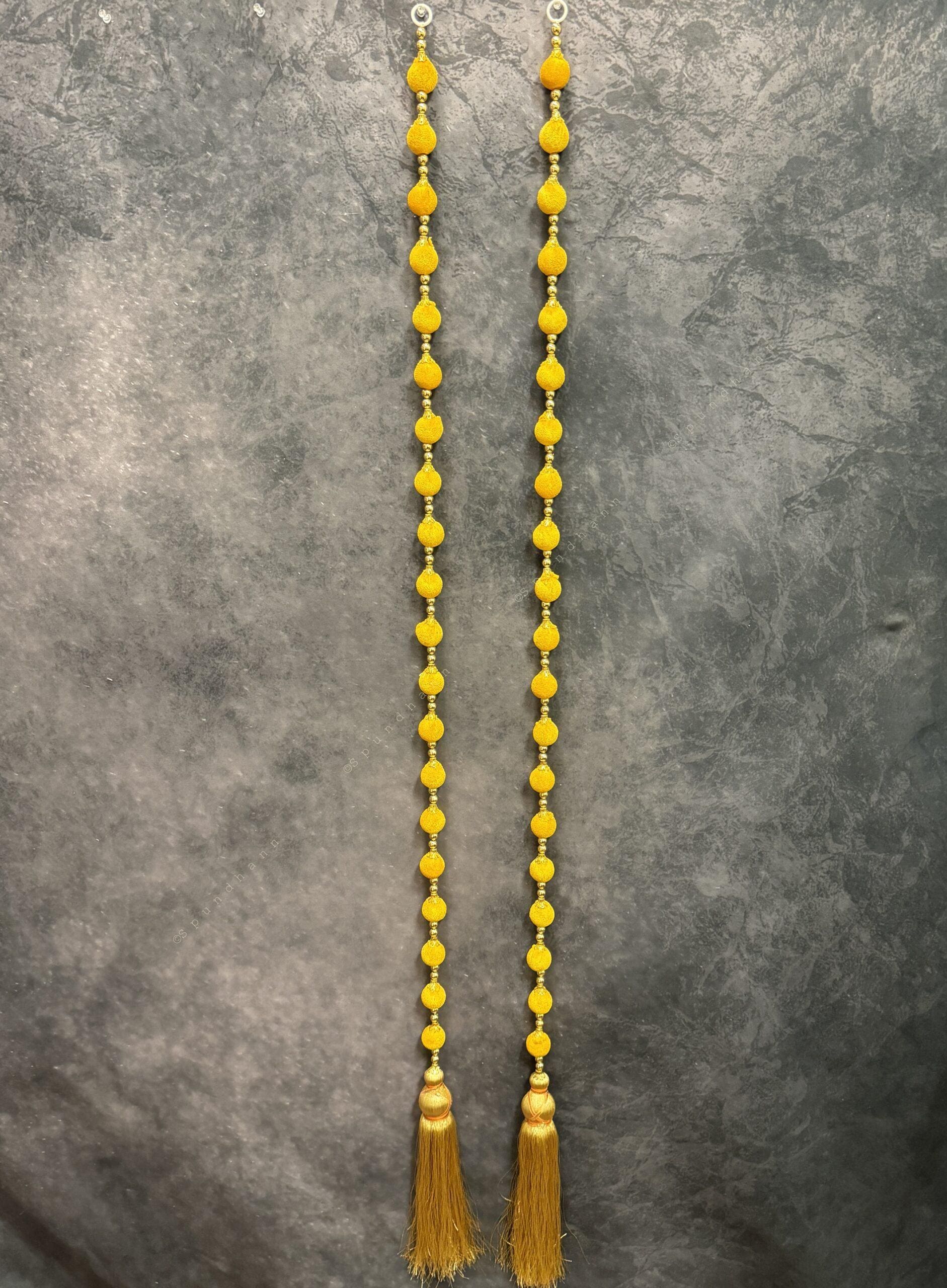 Bead Strings and Gold String with Same color Tassel