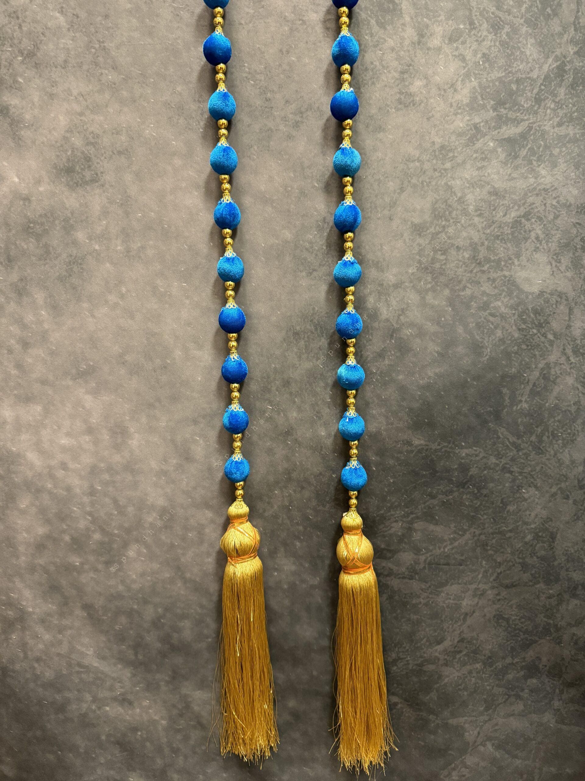 Bead Strings and Gold Pearl String with Gold Tassel Pair