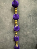 Bead Strings and Gold Pearl String with Gold Tassel Pair