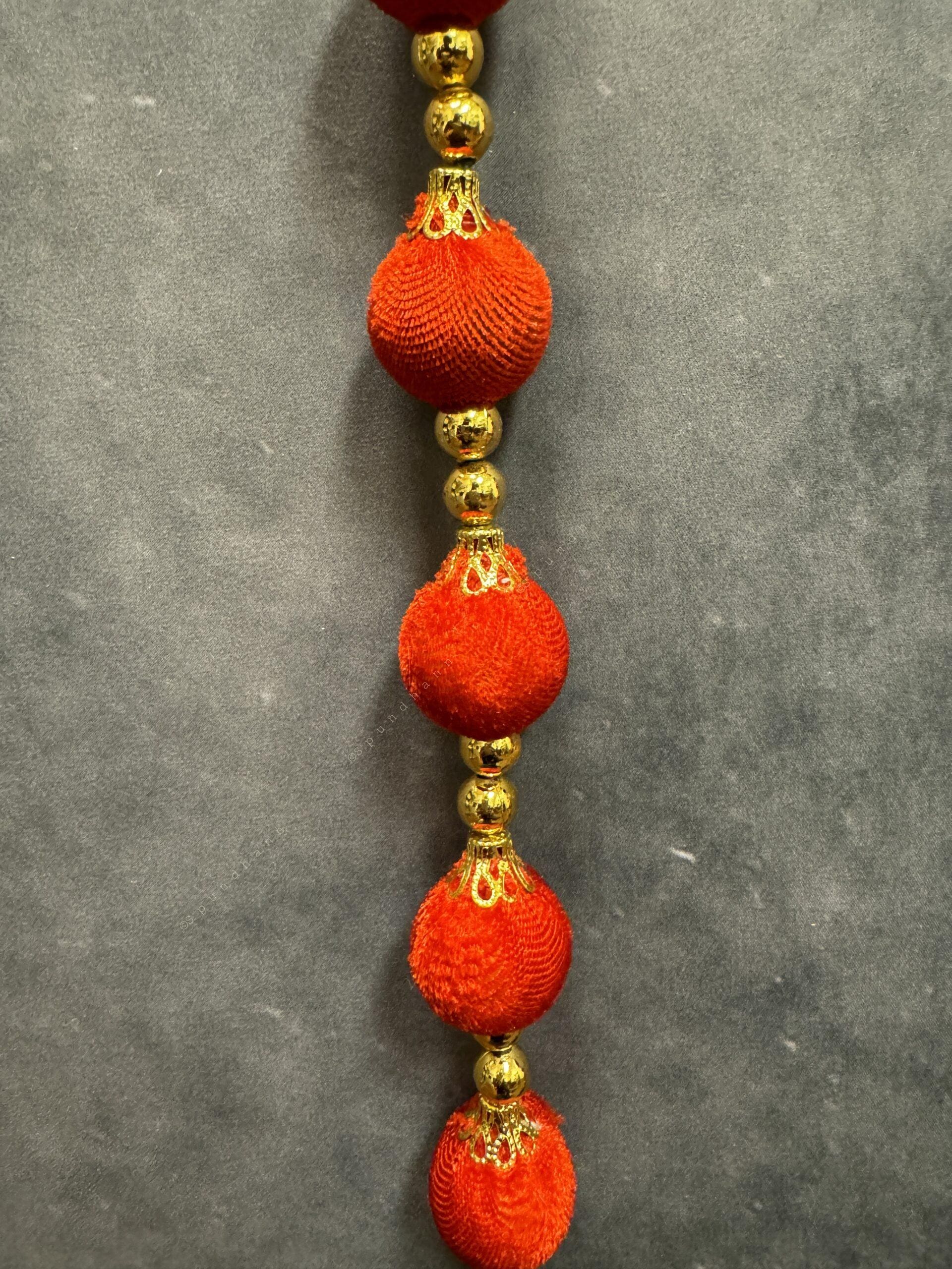 Bead Strings and Gold Pearl String with Gold Tassel Pair