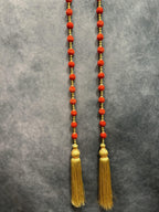 Bead Strings and Gold Pearl String with Gold Tassel Pair