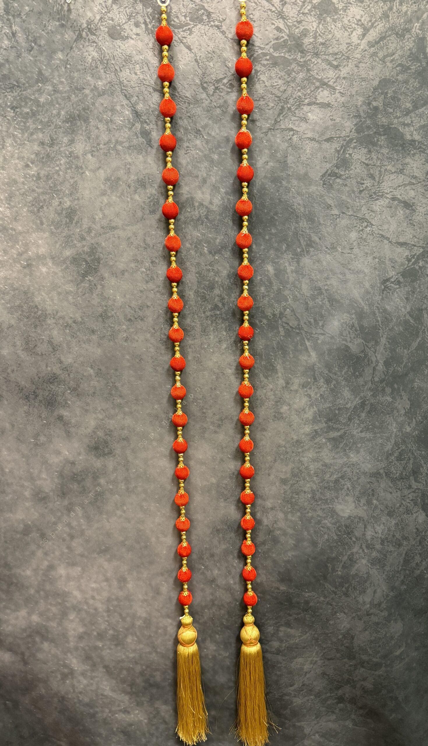 Bead Strings and Gold String with Same color Tassel