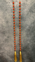 Bead Strings and Gold Pearl String with Gold Tassel Pair