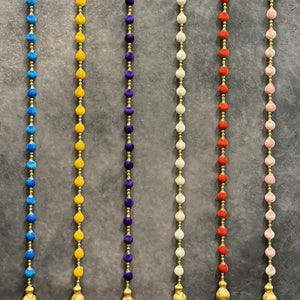Bead Strings and Gold Pearl String with Gold Tassel Pair