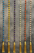 Bead Strings and Gold Pearl String with Gold Tassel Pair