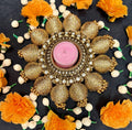 Gotapatti Beads and Decorative Stone Tealight Holder