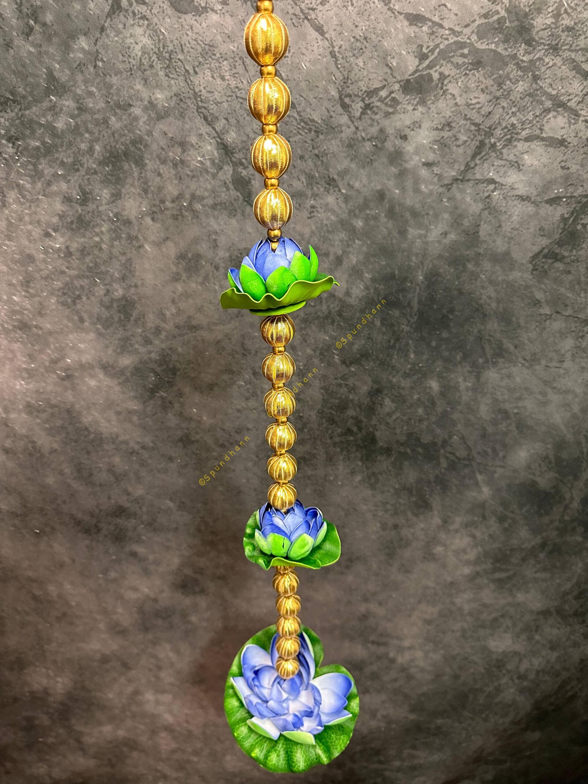 Lotus and Leaf with Gota Bead String