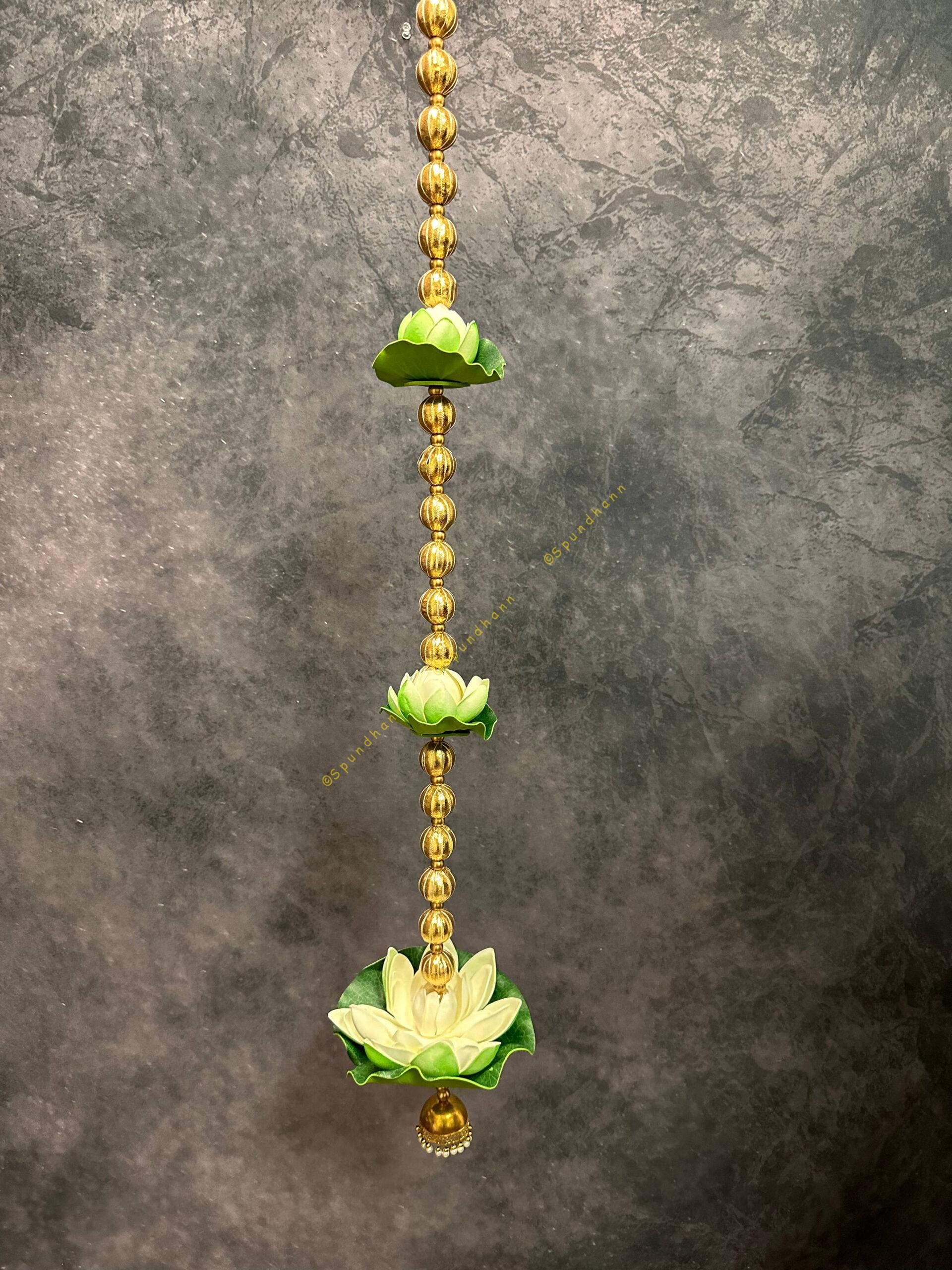 Lotus and Leaf with Gota Bead String