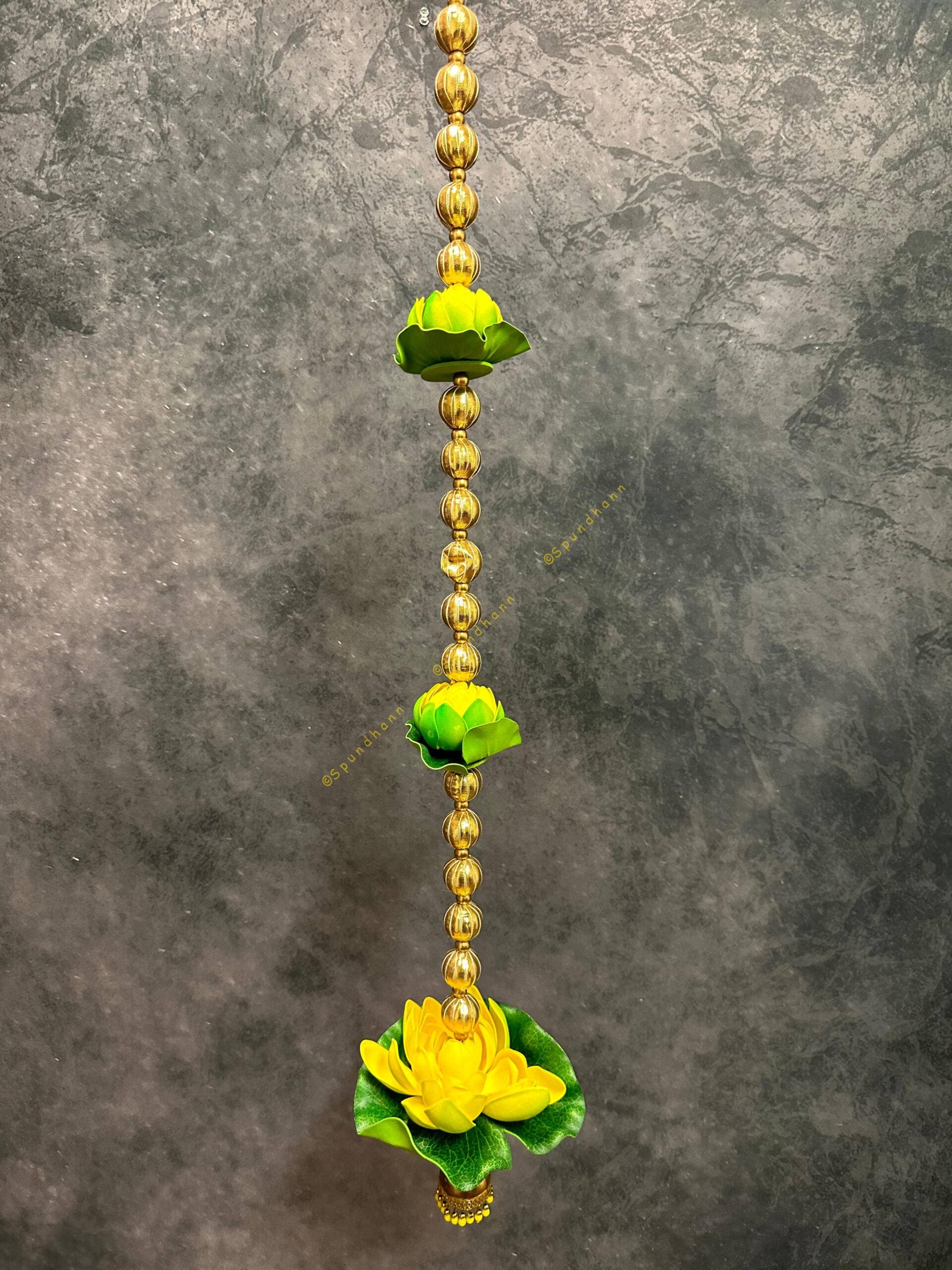 Lotus and Leaf with Gota Bead String