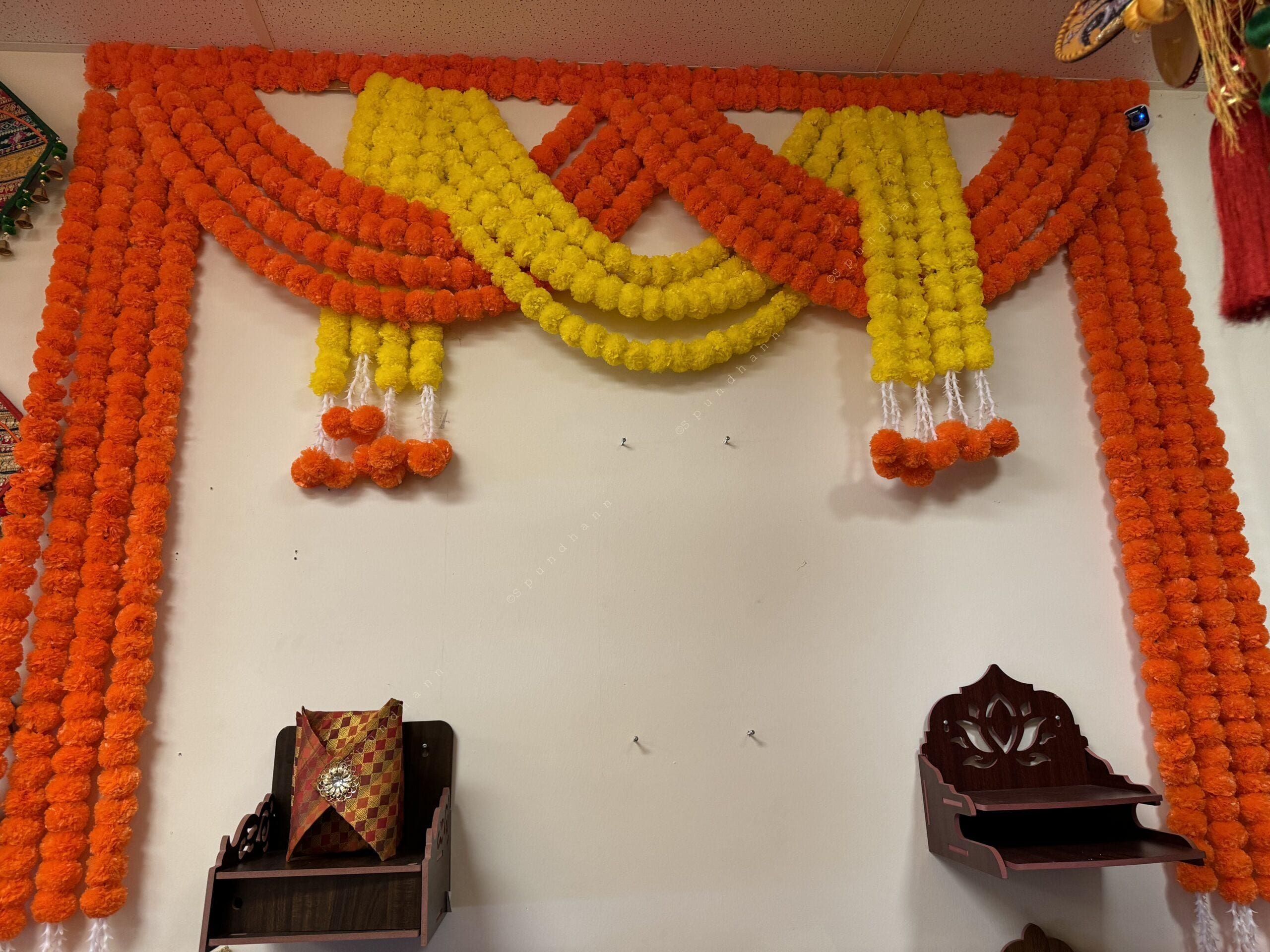 Double Loop Marigold Lemon and Orange Toran