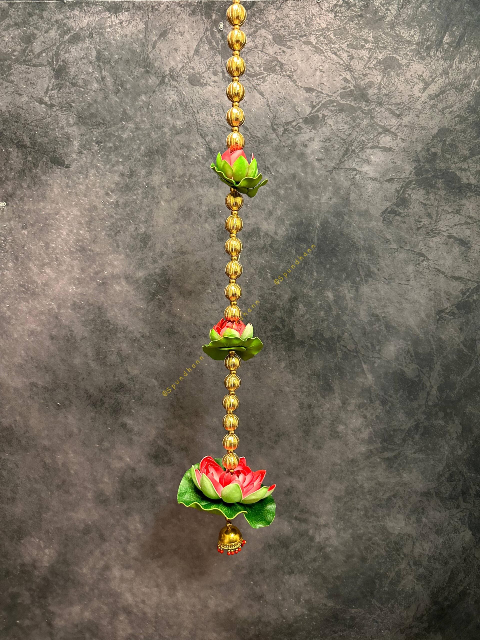 Lotus and Leaf with Gota Bead String