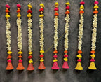 Bell With Shola Wood Marigold and Chameli String (Set of Two)