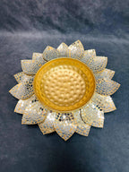 Hammered Sunflower Mirror Urli
