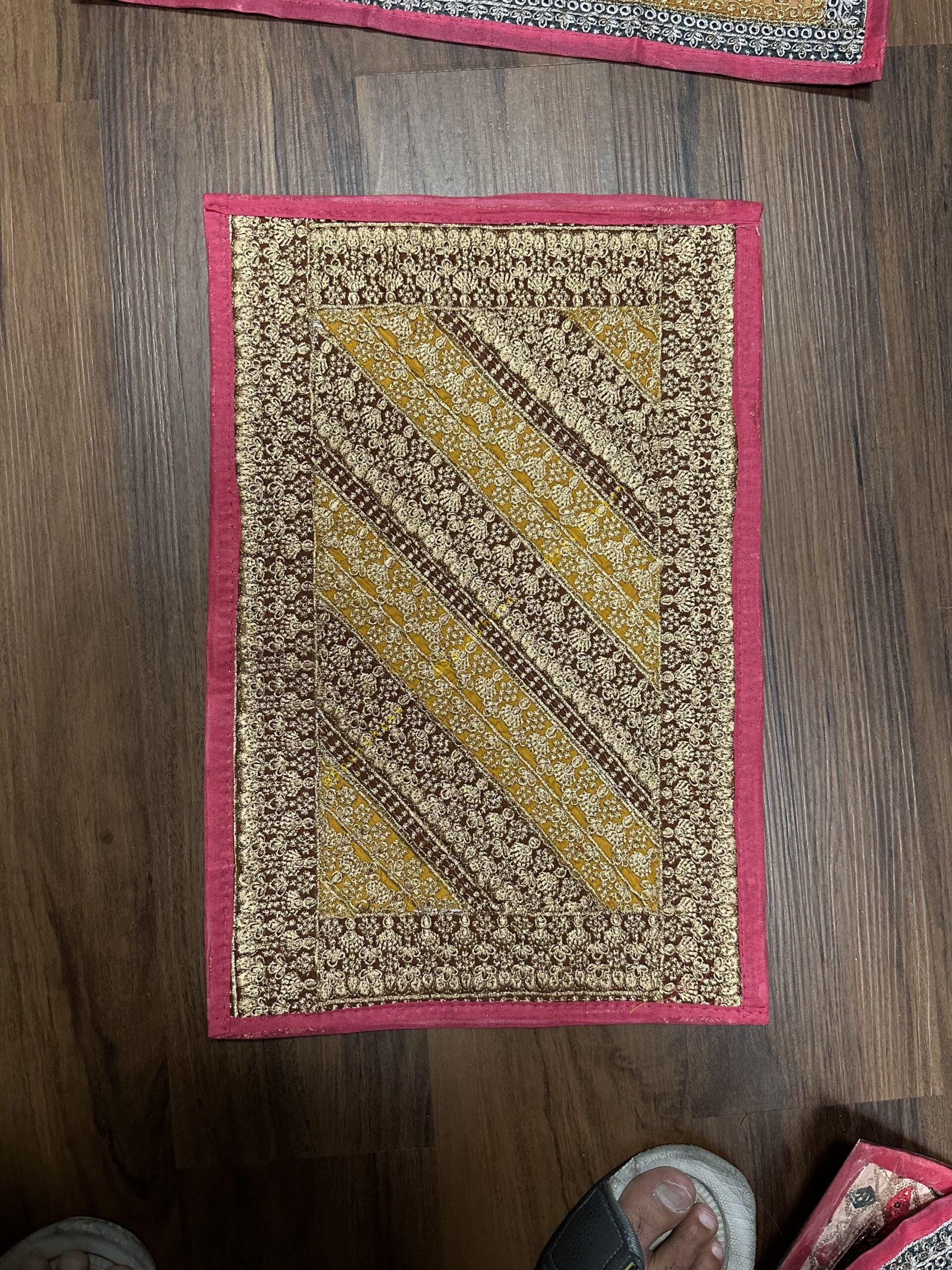 Rectangular Handcrafted Designer Rangoli Mat