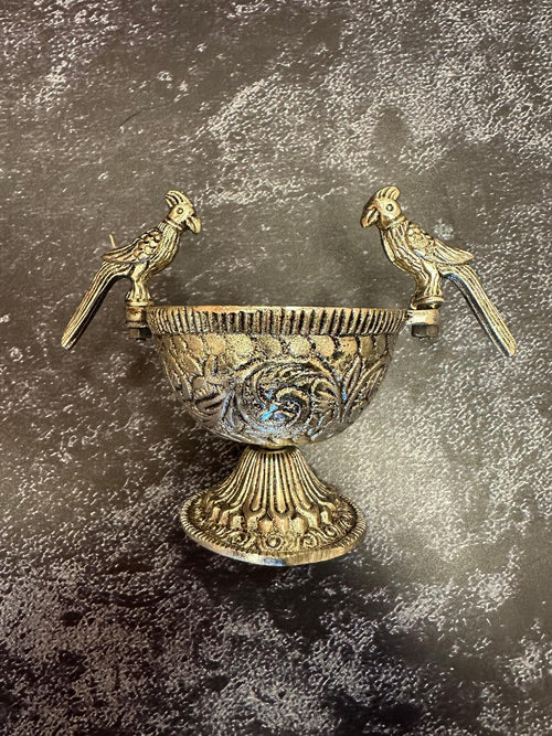 Antique Finish Parrot Bowl