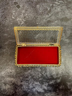 Gold Metal Net Gift Box With Ghungroo