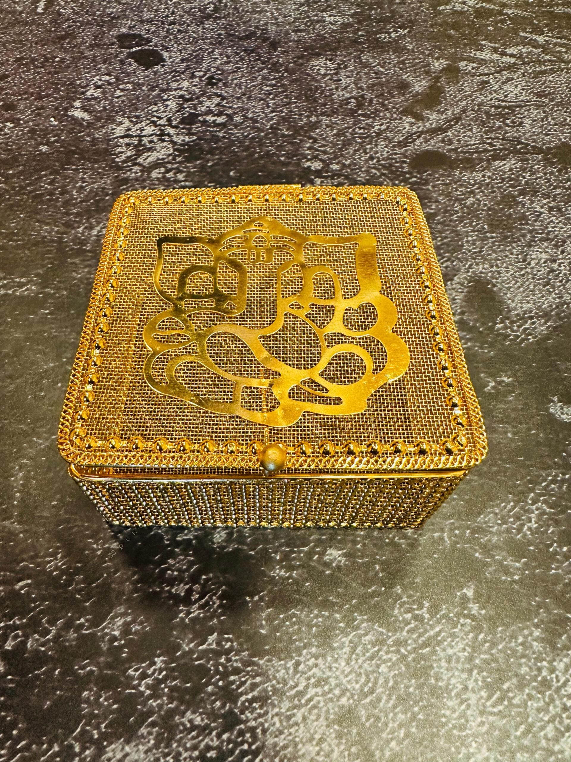 Gold Metal Net Gift Box