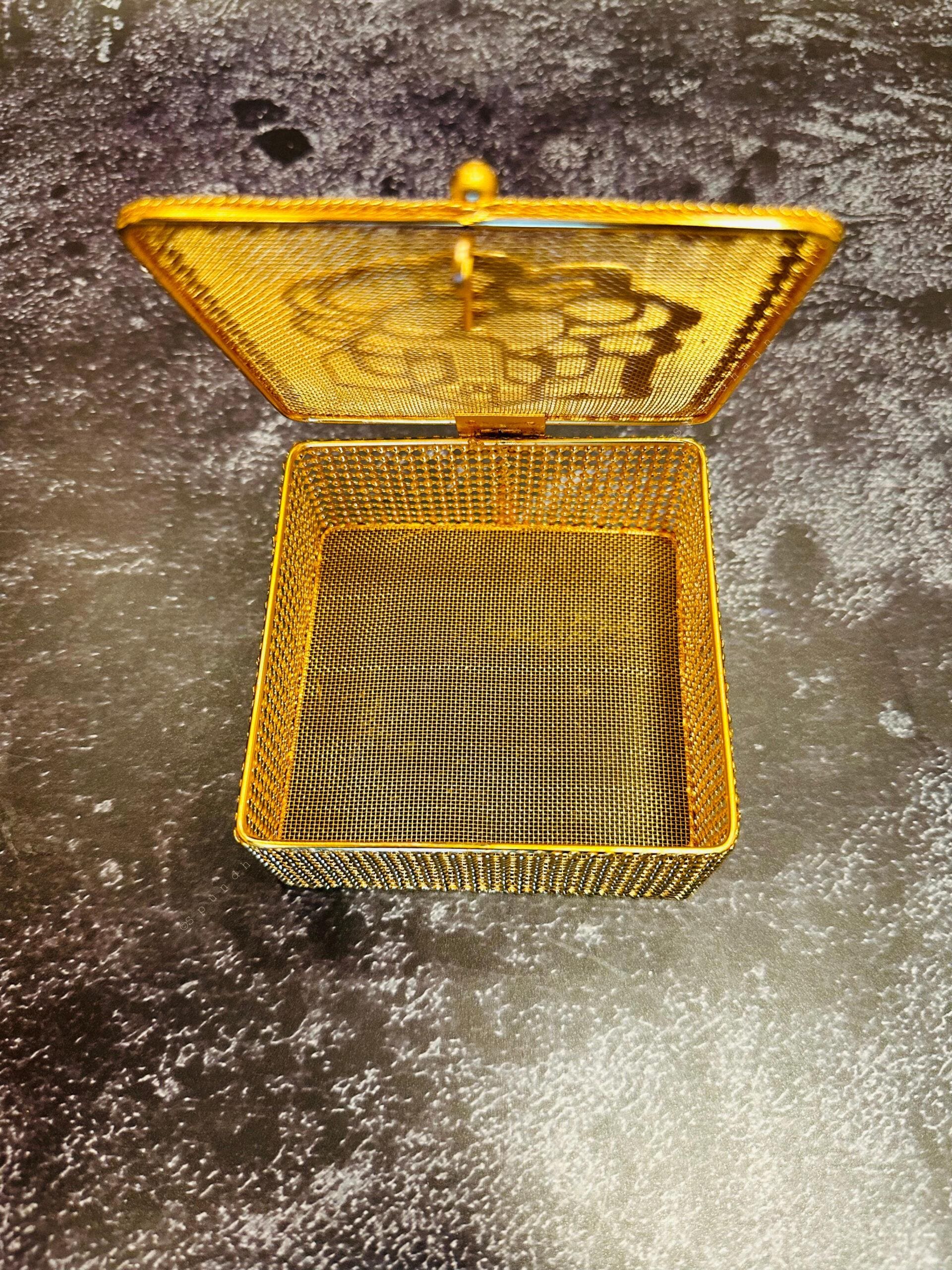 Gold Metal Net Gift Box