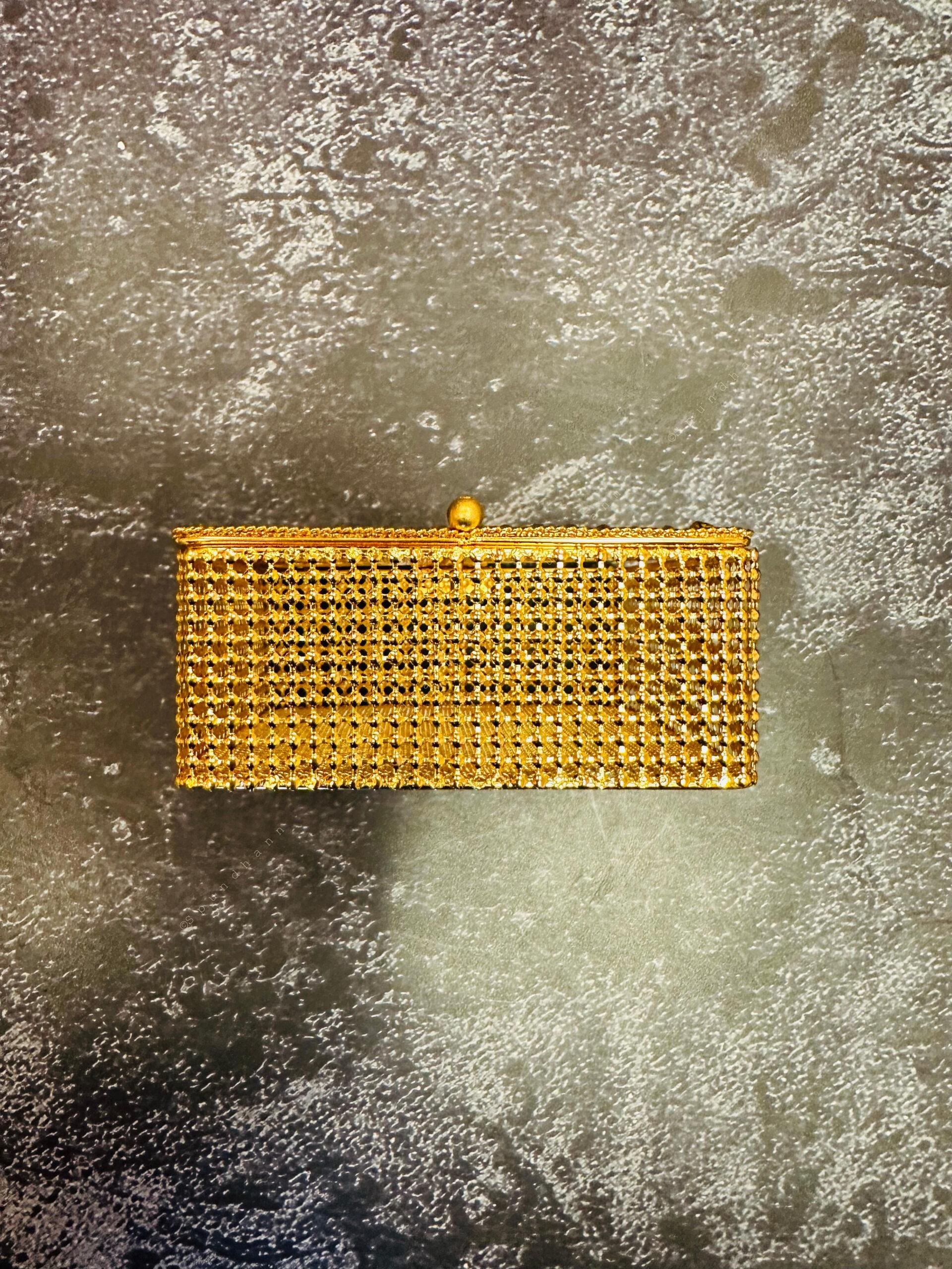 Gold Metal Net Gift Box