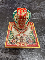 Meenakari Marble Ganesha And Chowki Set