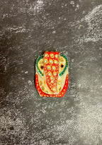 Meenakari Marble Ganesha And Chowki Set