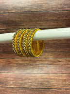 Studded Thin Colorful Bangle Pack of 4