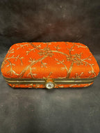 Gold Embroidery Metal Box Purse