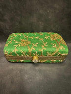 Gold Embroidery Metal Box Purse