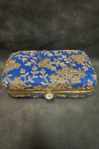 Gold Embroidery Metal Box Purse