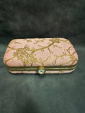 Gold Embroidery Metal Box Purse